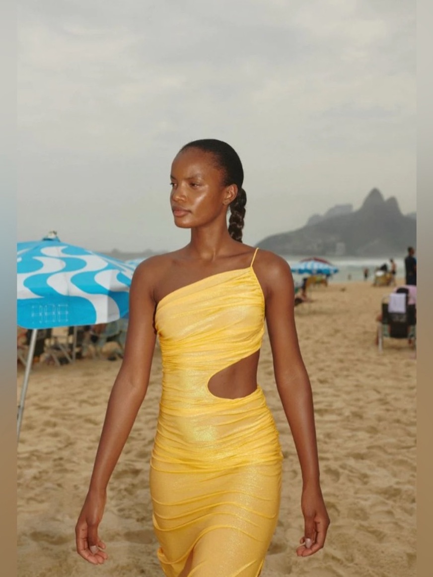 Nwt Baobab Collection Luiza Dress In Aquiles One-Shoulder Ruched Dress
